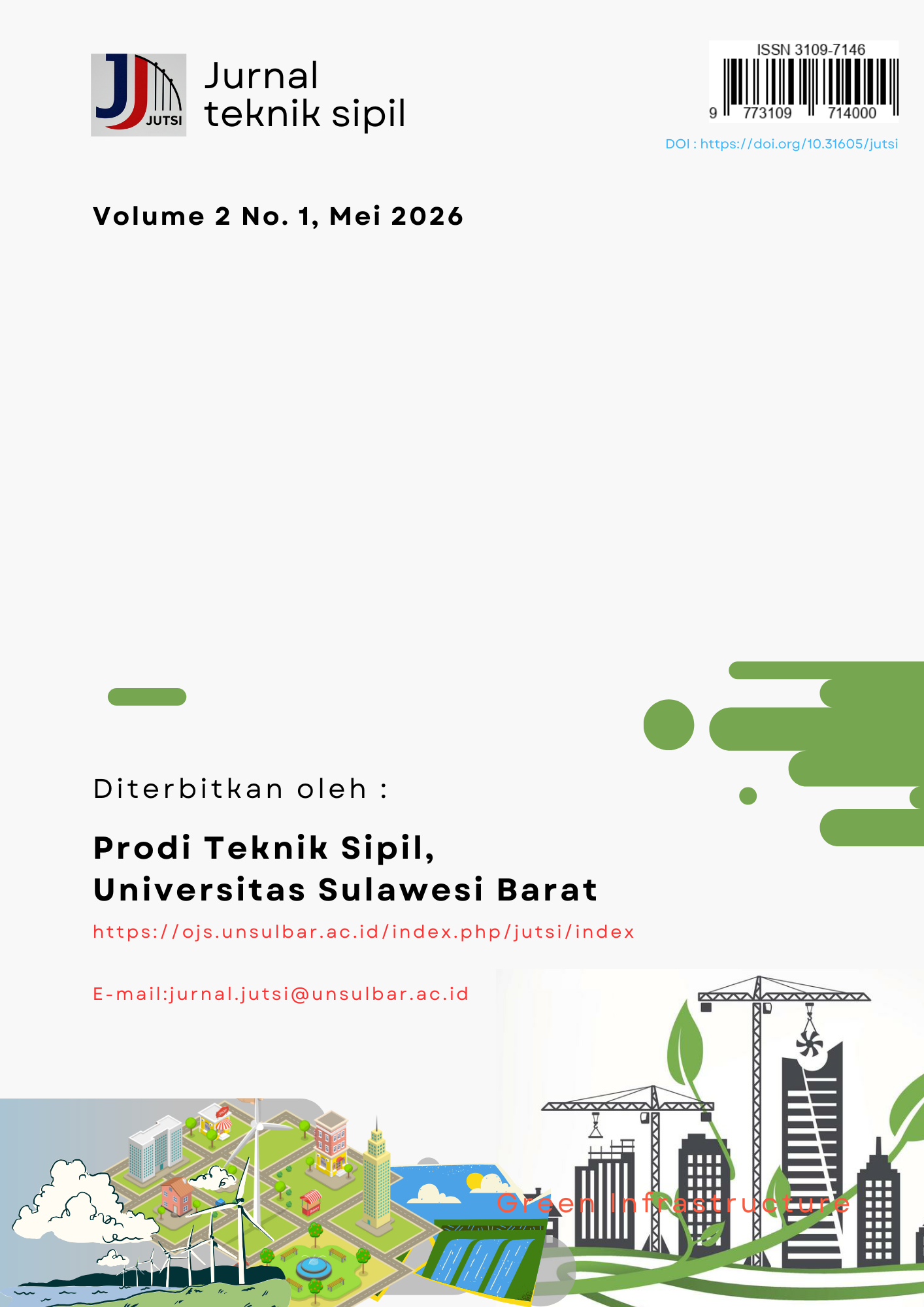 					View Vol. 2 No. 1 (2026): Jurnal Teknik Sipil (JUTSI)
				